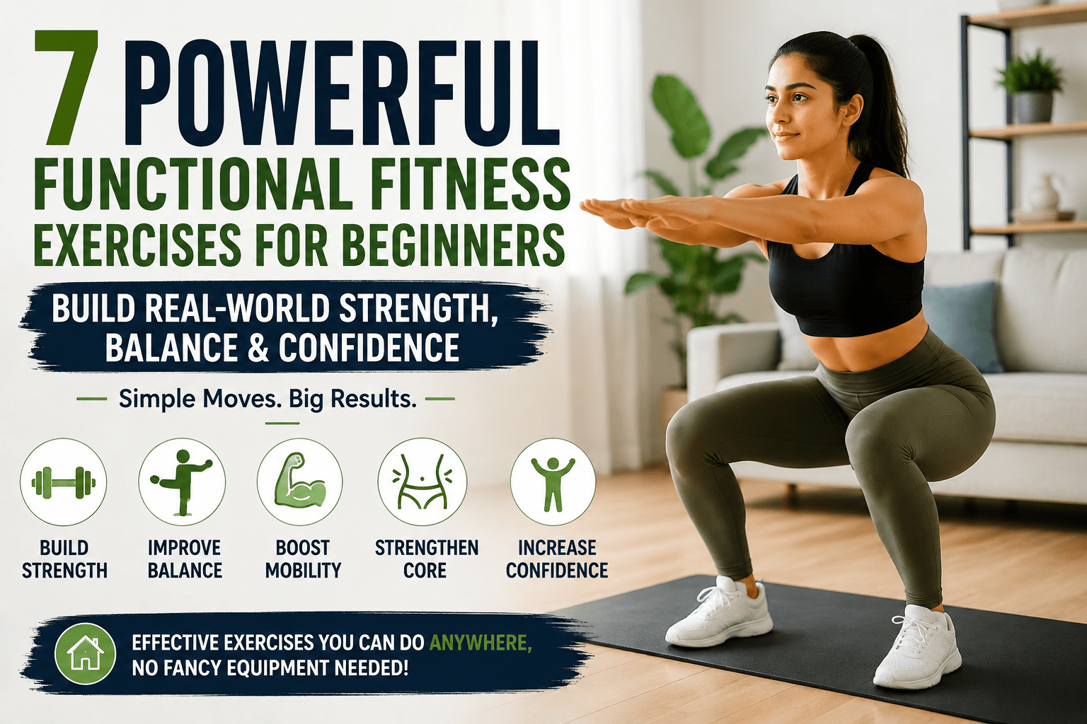 Read more about the article 7 Powerful Functional Fitness Exercises for Beginners to Build Real-World Strength, Balance & Confidence